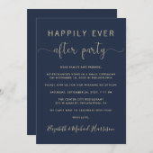 Chic QR Code Marine Goud bruiloft receptie Kaart (Voorkant / Achterkant)