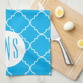 Chic Quatrefoil Monogram Kitchen Towel Theedoek (Quarter Fold)