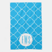 Chic Quatrefoil Monogram Kitchen Towel Theedoek (Verticaal)