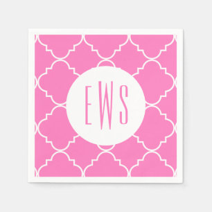 Chic Quatrefoil Monogram Party Napkins Servet
