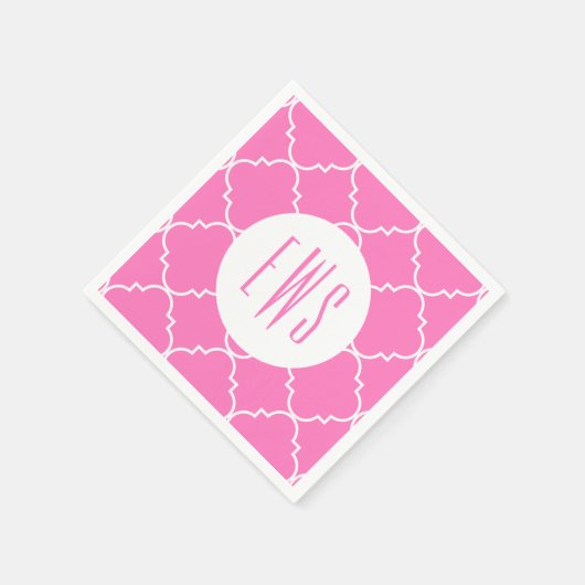Chic Quatrefoil Monogram Party Napkins Servet (Hoek)