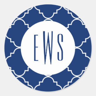 Chic Quatrefoil Monogram Stickers