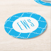Chic Quatrefoil Monogramed Paper Onderzetters (Gebogen)