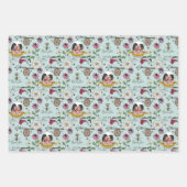 Chic Queen Bee & Bloemen Patroon Inpakpapier Vel (Voorkant)