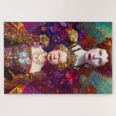 Chic Queen Elizabeth II Royal Blue en Red Legpuzzel (Horizontaal)