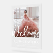 Chic Quinceañera Bienvenue Photo 15e anniversaire (Angle)