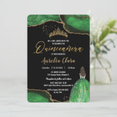 Chic Quinceañera Emerald Green Agate Princess Kaart (Staand voorkant)