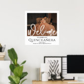 Chic Quinceañera Welkomstfoto 15e Verjaardagsfeest Poster (Thuiskantoor)