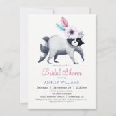 Chic Raccoon Invitation de la douche nuptiale (Devant)