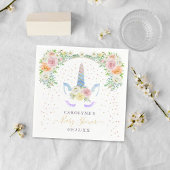 Chic Rainbow Waterverf Unicorn Baby shower Servet