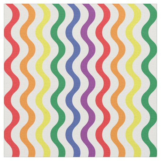 Chic Rainbow Wavy Lines Custom Pattern Stof (Close Up)