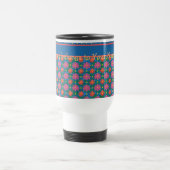 Chic Rangoli Fleurs et Polkas sur Blue Travel Mug (Centre)