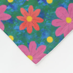 Chic Rangoli Flowers en Polka Dot Fleece Blanket Deken
