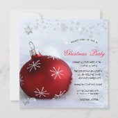 Chic Red Ball Snowflakes kerst Company Party Kaart (Voorkant)