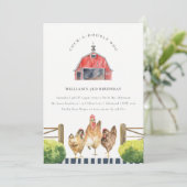 Chic Red Barn Chicken Boerderij Waterverf Birthday Kaart (Staand voorkant)
