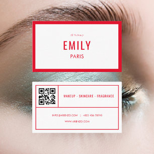Chic Red Beauty / Mode QR Code Carte de visite