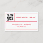 Chic Red Beauty / Mode QR Code Carte de visite (Dos)