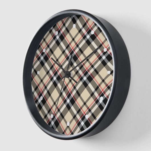 Chic Red Beige Black White Pset Stripes Pattern (Hoek)