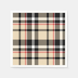 Chic Red Beige Black White Pset Stripes Pattern Servet