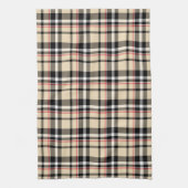 Chic Red Beige Black White Pset Stripes Pattern Theedoek (Verticaal)