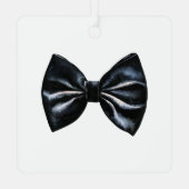 Chic Red Black Bow Tie Personalized Metalen Ornament (Achterkant)