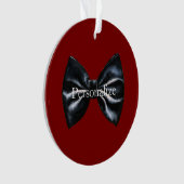 Chic Red Black Bow Tie Personalized Ornament (voorkant)