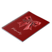 Chic Red Bow Personalized Notitieboek (Linkerzijde)