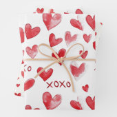Chic Red Cream Valentine Love Inpakpapier Vel (In situ)