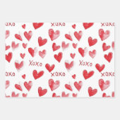 Chic Red Cream Valentine Love Inpakpapier Vel (Voorkant)