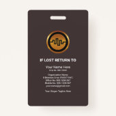 Chic Red Direction Arrows Security Photo Template Badge (Achterkant)