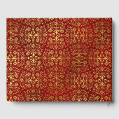 Chic Red et Gold 50th Anniversary Livre d'invité (Verso)