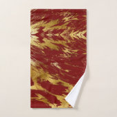 Chic Red Gold Faux Marmer Bad Handdoek (Handdoek)