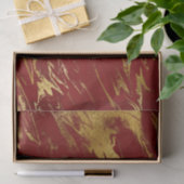 Chic Red Gold Faux Marmer Tissuepapier (Geschenk)