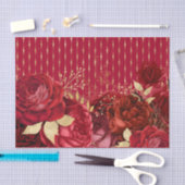 Chic Red Gold Floral Tissuepapier (Craft)