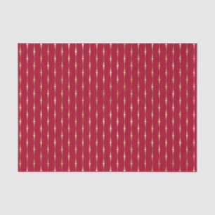 Chic Red Gold Stripes Tissuepapier