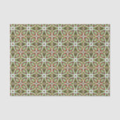 Chic Red Green Batik Kaleidoscope Mosaic Pattern Tissuepapier (Voorkant)