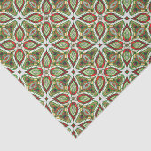 Chic Red Green Batik Kaleidoscope Mosaic Pattern Tissuepapier (Detail)