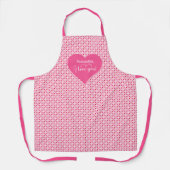 Chic Red Hearts Apron Personalized I Love You Gift Schort (Voorkant)