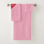 Chic Red Hearts Valentine Gift for Wife Bath Towel (En situation)