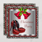 Chic Red High Heel Schoenen Kerstfeest Kaart (Voorkant / Achterkant)