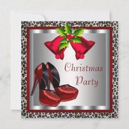 Chic Red High Heel Schoenen Kerstfeest Kaart