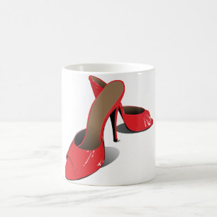 Chic Red High Heels Glamoureuze Stiletto Mode Koffiemok