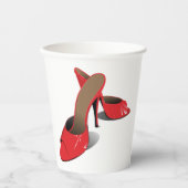 Chic Red High Heels Glamoureuze Stiletto Mode Papieren Bekers (Voorkant)