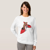 Chic Red High Heels Glamoureuze Stiletto Mode T-shirt (Voorkant volledig)