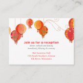 Chic Red Lantaarns Weddenschap Informatiekaartje (Voorkant)