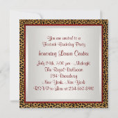 Chic Red Leopard Birthday Party Kaart (Achterkant)