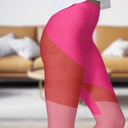 Chic Red met Cream Angles Leggings
