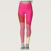 Chic Red met Cream Angles Leggings (Voorkant)