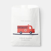 Chic Red Navy Fire Truck Engine Baby shower Bedankzakje (Voorkant)