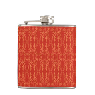 Chic Red Poppy Outline, Hip Flask Heupfles